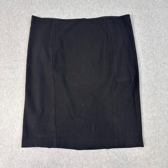 Ann Taylor Loft Pencil Skirt WMNs 16T Black Straight Back Zip Knee Length Formal - Picture 1 of 5